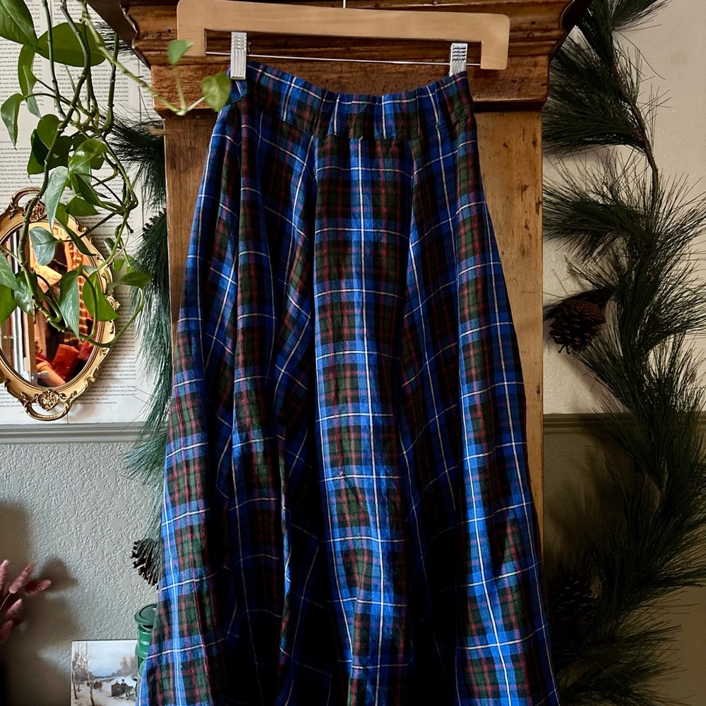 NWT Son de Flor Tartan Midi Skirt